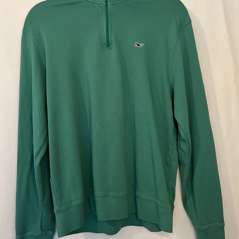 Men's S Vineyard Vines Green Quarter Zip Pullover